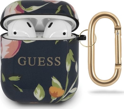 Изображение Guess GUACA2TPUBKFL03 Silicone Headset Holder Bag For Airpods 1/2 Floral N.3