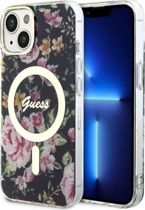 Attēls no Guess Guess Flower MagSafe - Etui iPhone 14 (Czarny)