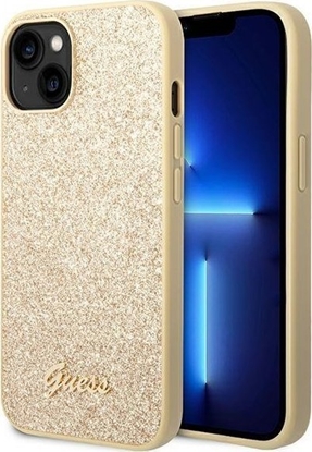 Attēls no Guess Guess Glitter Flakes Metal Logo Case - Etui iPhone 14 (zoty)