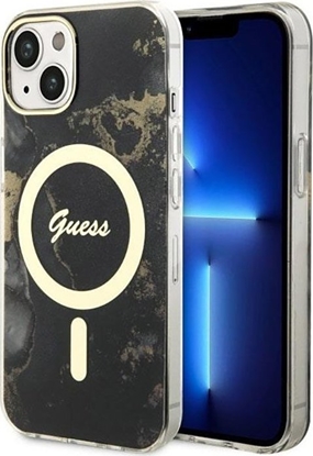 Attēls no Guess Guess Golden Marble MagSafe - Etui iPhone 14 (Czarny)