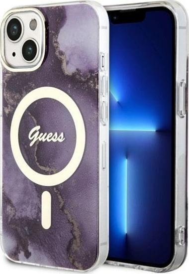 Picture of Guess Guess Golden Marble MagSafe - Etui iPhone 14 (Purpurowy)
