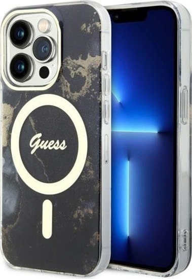 Picture of Guess Guess Golden Marble MagSafe - Etui iPhone 14 Pro (Czarny)