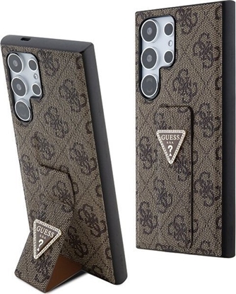 Attēls no Guess GUHCS24LPGS4TDW S24 Ultra S928 brown hardcase Grip Stand 4G Triangle Strass | GUESS