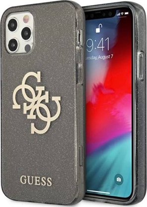Attēls no Guess GUHCP12LPCUGL4GBK iPhone 12 Pro Max 6.7" black/black hard case Glitter 4G Big Logo