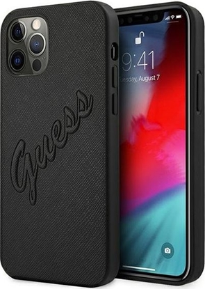 Attēls no Guess Guess GUHCP12LRSAVSBK iPhone 12 Pro Max 6,7" czarny/black hardcase Saffiano Vintage Script