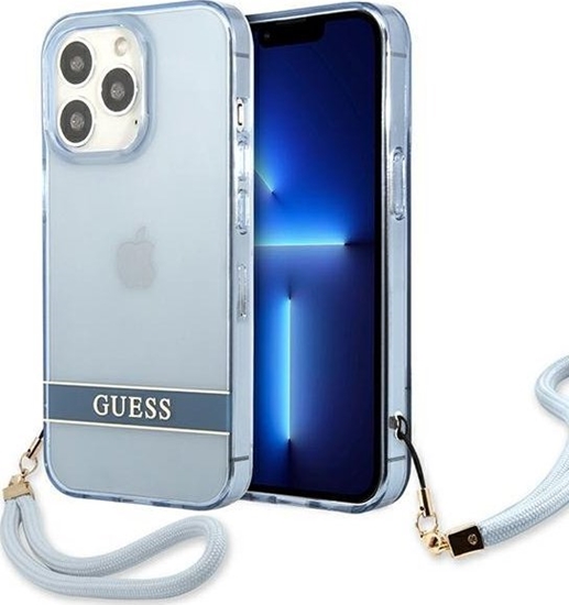 Picture of Guess Guess GUHCP13LHTSGSB iPhone 13 Pro / 13 6,1" niebieski/blue hardcase Translucent Stap