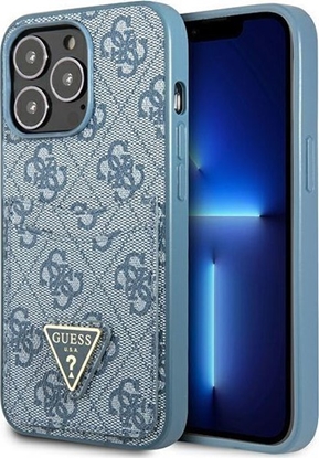 Attēls no Guess GUHCP13LP4TPB iPhone 13 Pro / 13 6,1" niebieski/blue hardcase 4G Triangle Logo Cardslot