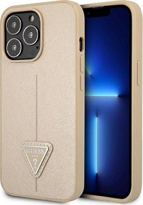 Attēls no Guess GUHCP13LPSATLE iPhone 13 Pro / 13 6,1" beowy/beige hardcase SaffianoTriangle Logo