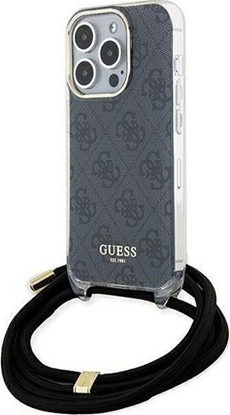 Attēls no Guess Guess GUHCP15LHC4SEK iPhone 15 Pro 6.1" czarny/black hardcase Crossbody Cord 4G Print