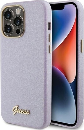 Attēls no Guess Guess GUHCP15LPGMCSL iPhone 15 Pro 6.1" liliowy/lilac hardcase Glitter Glossy Script