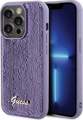 Attēls no Guess Guess GUHCP15LPSFDGSU iPhone 15 Pro 6.1" fioletowy/purple hardcase Sequin Script Metal