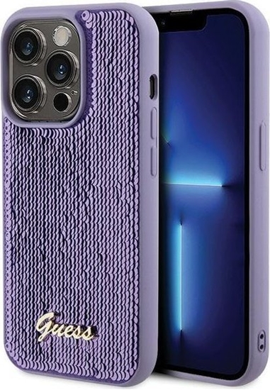 Picture of Guess Guess GUHCP15LPSFDGSU iPhone 15 Pro 6.1" fioletowy/purple hardcase Sequin Script Metal