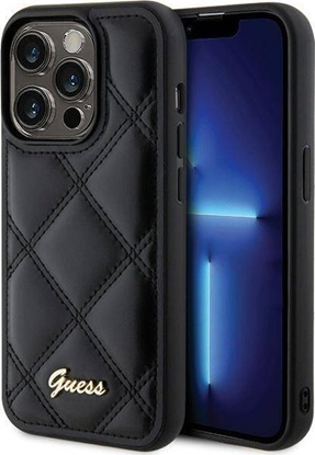 Attēls no Guess GUHCP15LPSQSQSK iPhone 15 Pro 6.1 czarny hardcase Quilted Metal Logo