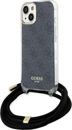 Attēls no Guess Guess GUHCP15SHC4SEK iPhone 15 / 14 / 13 6.1" czarny/black hardcase Crossbody Cord 4G Print