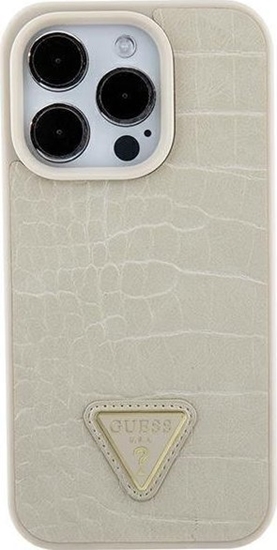 Изображение Guess Guess GUHCP15SPCRTHCD iPhone 15 6.1" zoty/gold hardcase Croco Triangle Metal Logo