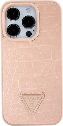 Attēls no Guess Guess GUHCP15SPCRTHCP iPhone 15 6.1" róowy/pink hardcase Croco Triangle Metal Logo