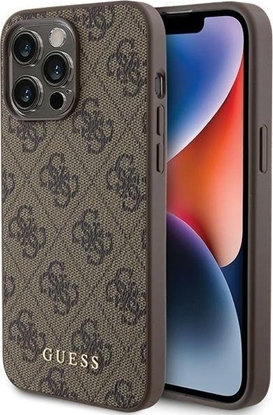 Attēls no Guess GUHCP15XG4GFBR iPhone 15 Pro Max 6.7" brzowy/brzowy hard case 4G Metal Gold Logo