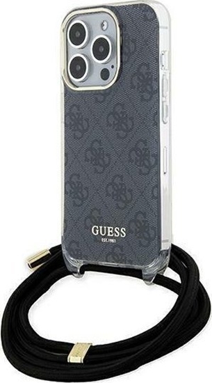 Picture of Guess Guess GUHCP15XHC4SEK iPhone 15 Pro Max 6.7" czarny/black hardcase Crossbody Cord 4G Print