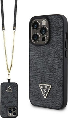 Attēls no Guess GUHCP15XP4TDSCPK iPhone 15 Pro Max 6.7" czarny/black hardcase Crossbody 4G Metal Logo