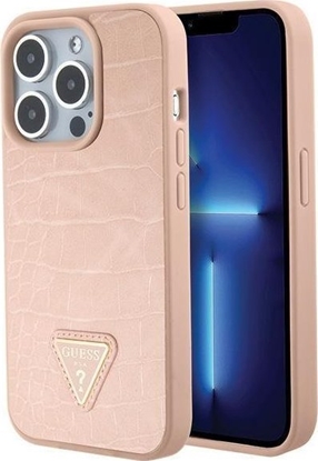 Attēls no Guess Guess GUHCP15XPCRTHCP iPhone 15 Pro Max róowy/pink hardcase Croco Triangle Metal Logo