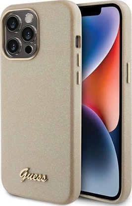 Attēls no Guess Guess GUHCP15XPGMCSD iPhone 15 Pro Max 6.7" zoty/light gold hardcase Glitter Glossy Script