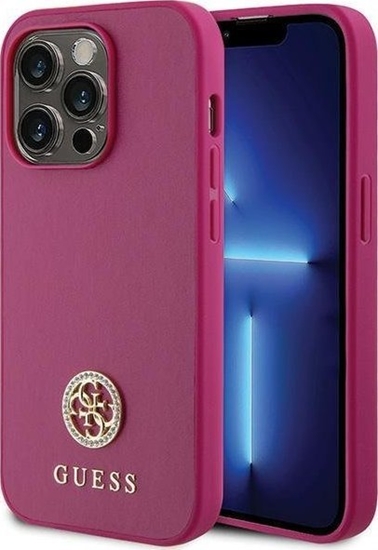 Picture of Guess GUHCP15XPS4DGPP iPhone 15 Pro Max 6.7" róowy/pink hardcase Strass Metal Logo