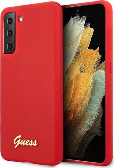 Picture of Guess Guess GUHCS21MLSLMGRE S21+ G996 czerwony/red hardcase Silicone Script Metal Logo
