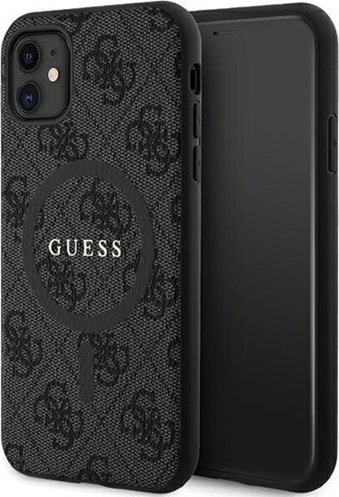 Изображение Guess GUHMN61G4GFRK iPhone 11 6.1" / Xr czarny/black hardcase 4G Collection Leather Metal Logo MagSafe