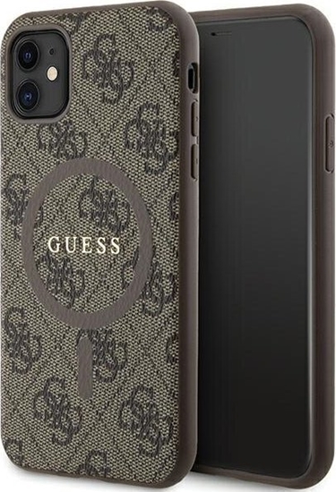 Изображение Guess GUHMN61G4GFRW iPhone 11 6.1" / Xr brzowy/brown hardcase 4G Collection Leather Metal Logo MagSafe