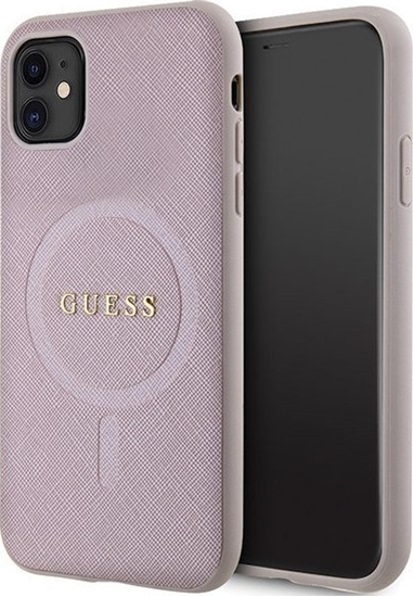 Picture of Guess GUHMN61PSAHMCP iPhone 11 / Xr 6.1" róowy/pink hardcase Saffiano MagSafe