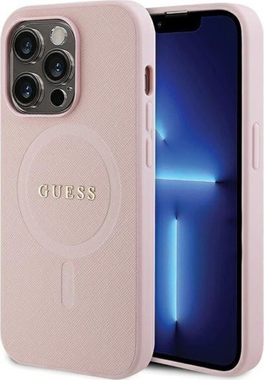Picture of Guess GUHMP13LPSAHMCP iPhone 13 Pro / 13 6,1" róowy/pink hardcase Saffiano MagSafe
