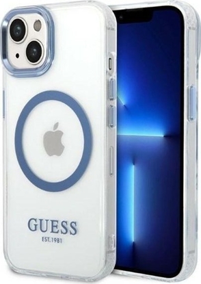 Attēls no Guess Guess GUHMP14MHTRMB iPhone 14 Plus 6,7" niebieski/blue hard case Metal Outline Magsafe NoSize