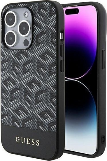 Изображение Guess Guess GUHMP15LHGCFSEK iPhone 15 Pro 6.1" czarny/black hardcase GCube Stripes MagSafe