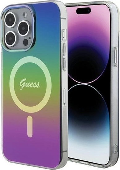 Picture of Guess Guess GUHMP15LHITSK iPhone 15 Pro 6.1" wielokolorowy/rainbow hardcase IML Iridescent MagSafe