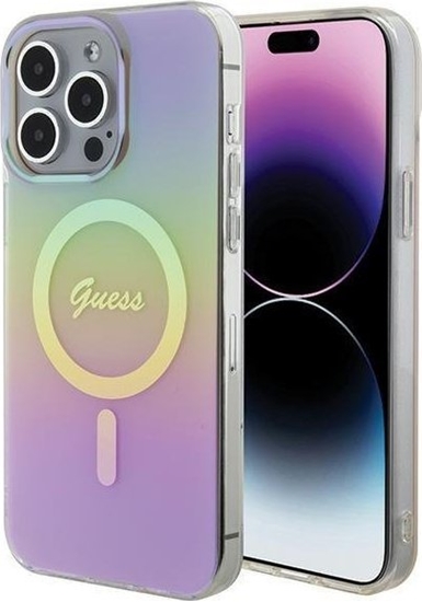 Изображение Guess Guess GUHMP15LHITSP iPhone 15 Pro 6.1" róowy/pink hardcase IML Iridescent MagSafe