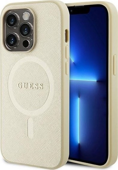 Picture of Guess Guess GUHMP15LPSAHMCB iPhone 15 Pro 6.1" zoty/gold hardcase Saffiano MagSafe