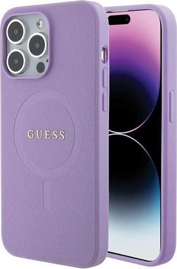 Picture of Guess Guess GUHMP15LPSAHMCU iPhone 15 Pro 6.1" fioletowy/purple hardcase Saffiano MagSafe