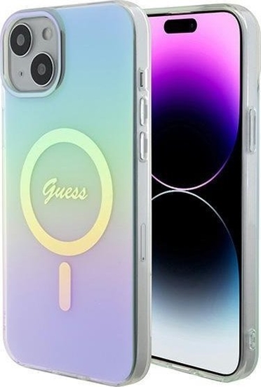 Изображение Guess Guess GUHMP15MHITSQ iPhone 15 Plus 6.7" turkusowy/turquoise hardcase IML Iridescent MagSafe