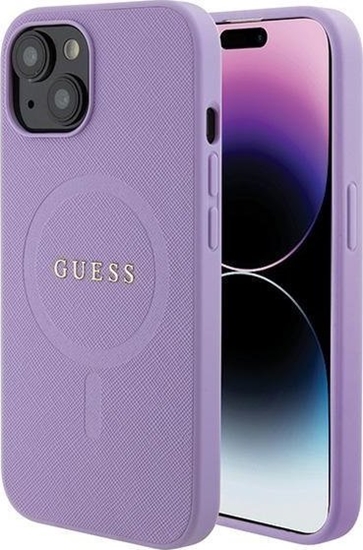 Picture of Guess GUHMP15MPSAHMCU iPhone 15 Plus 6.7" fioletowy hardcase Saffiano MagSafe