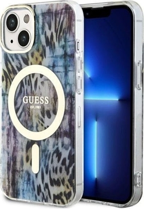 Attēls no Guess Guess Leopard MagSafe - Etui iPhone 14 (Niebieski)