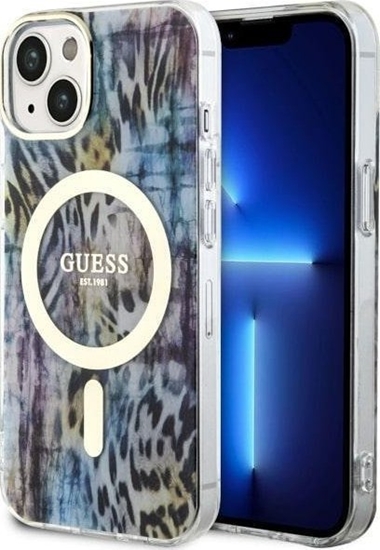 Picture of Guess Guess Leopard MagSafe - Etui iPhone 14 (Niebieski)