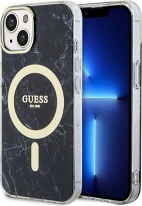 Attēls no Guess Guess Marble MagSafe - Etui iPhone 14 (Czarny)