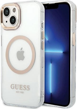 Attēls no Guess GUHMP15MHTRMD iPhone 15 Plus / 14 Plus 6.7" zoty/gold hard case Metal Outline Magsafe