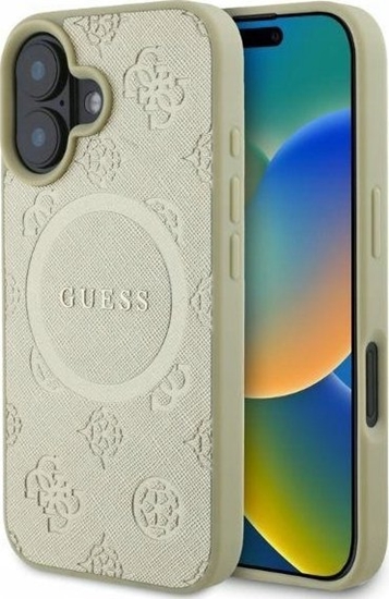 Изображение Guess Saffiano Peony Stamp MagSafe Case for iPhone
