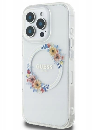Attēls no Guess IML Flowers Wreath MagSafe Case for Apple iPhone 16