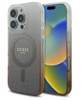 Attēls no Guess IML Glitter Gradient MagSafe Back Case for Apple iPhone 16 Pro
