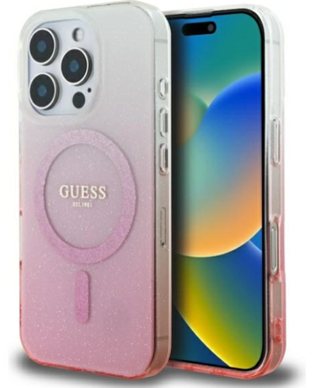Picture of Guess IML Glitter Gradient MagSafe Back Case for Apple iPhone 16 Pro