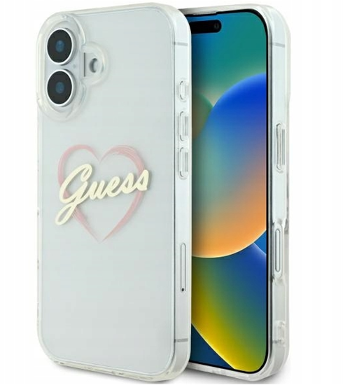 Picture of Guess IML Heart Back Case for Apple iPhone 16 Plus