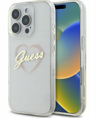 Attēls no Guess IML Heart Back Case for Apple iPhone 16 Pro
