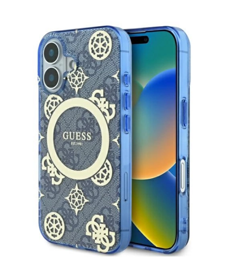 Picture of Guess IML Peony On 4G Background MagSafe Back Case for Apple iPhone 16